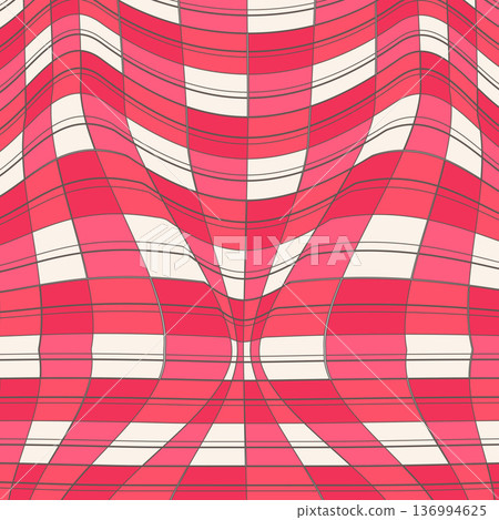 Abstract Wavy Plaid Seamless Pattern in Pink and Red Abstract Wavy Plaid Seamless Pattern in Pink and Red 136994625