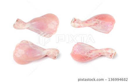 Raw Chicken Drumsticks Isolated, Uncooked Poultry Legs, Fresh Hen Meat, Fresh Chicken Drumstick 136994682