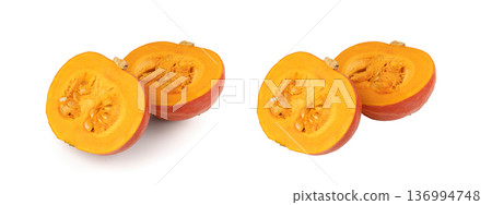 Red kuri squash or hokkaido pumpkin 136994748
