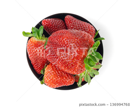 Fresh strawberry isolated, whole ripe straw berry, red juicy imperfect strawberri with green leaves Fresh strawberry isolated, whole ripe straw berry, red juicy imperfect strawberri with green leaves 136994768