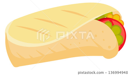 Burrito cartoon icon. Mexican street food drawing Burrito cartoon icon. Mexican street food drawing 136994948