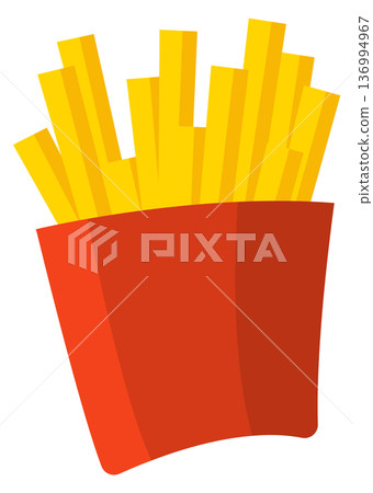 French fries pack cartoon icon. Tasty snack 136994967