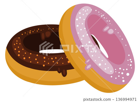 Donuts cartoon icon. Sweet glazing pastry symbol Donuts cartoon icon. Sweet glazing pastry symbol 136994971