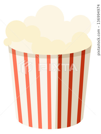 Popcorn bucket cartoon icon. Cinema corn snack 136994974