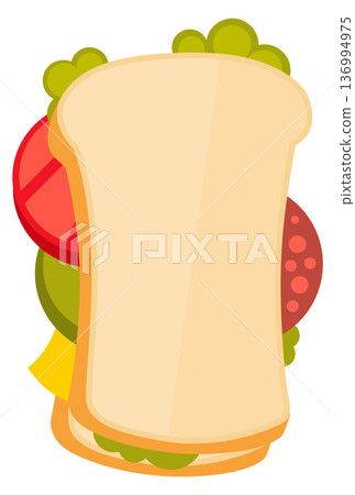 Sandwich cartoon icon. Lunch meal color symbol 136994975