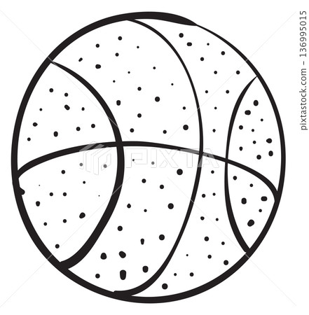 Basketball ball icon. Hand drawn sport equipment Basketball ball icon. Hand drawn sport equipment 136995015