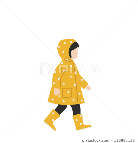 穿著波點雨衣的孩子 136995138