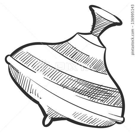 Whirligig icon. Hand drawn plastic toy doodle Whirligig icon. Hand drawn plastic toy doodle 136995143