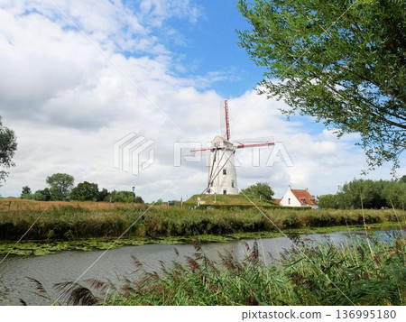 Waterway and windmill (Damme, Belgium) 136995180