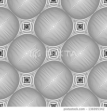 Seamless Op Art Pattern with 3D Illusion Effect. Lines Texture. Seamless Op Art Pattern with 3D Illusion Effect. Lines Texture. 136995342