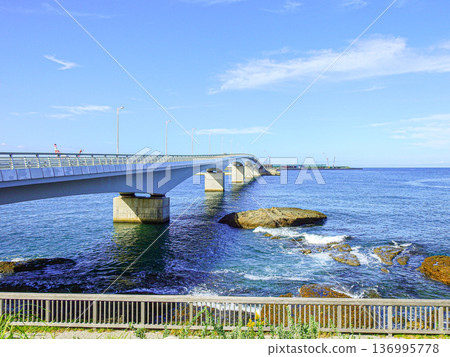 Choshu Dejima Bridge seen from Yuunagi Park in Shimonoseki City Choshu Dejima Bridge seen from Yuunagi Park in Shimonoseki City 136995778