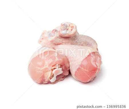 Raw Chicken Drumsticks Isolated, Uncooked Poultry Legs, Fresh Hen Meat, Fresh Chicken Drumstick 136995836
