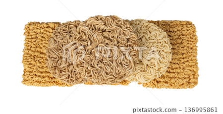 Raw Noodles, Dry Round Ramen Noodle, Uncooked Korea Vermicelli, Chinese Wheat Pasta 136995861