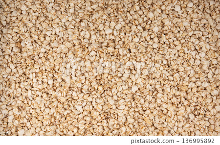 Puffed buckwheat textured background Puffed buckwheat textured background 136995892