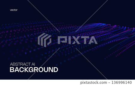 Ai tech background with abstract dot line pattern. Design education big data, future digital network, business connect and science concept for banner, web or presentation. 136996140