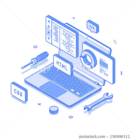 Modern Front-End Development Tools and Technologies Vector Illustration Modern Front-End Development Tools and Technologies Vector Illustration 136996311