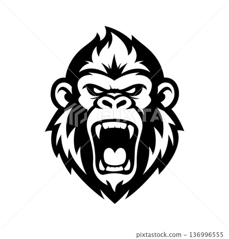 chimpanzee mascot logo vector design template simple and modern style eps 10 136996555