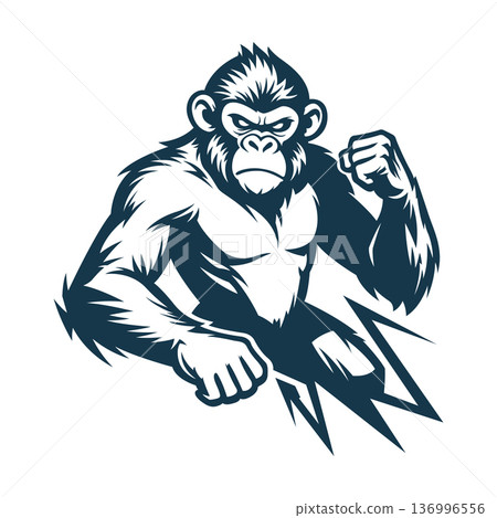 chimpanzee mascot logo vector design template simple and modern style eps 10 136996556