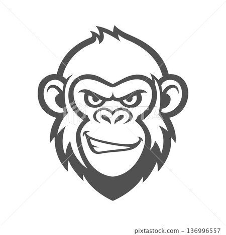 chimpanzee mascot logo vector design template simple and modern style eps 10 136996557
