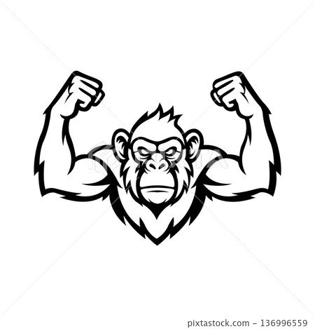 chimpanzee mascot logo vector design template simple and modern style eps 10 136996559