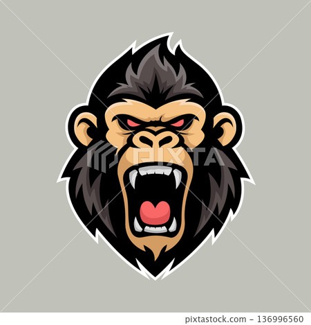 chimpanzee mascot logo vector design template simple and modern style eps 10 136996560