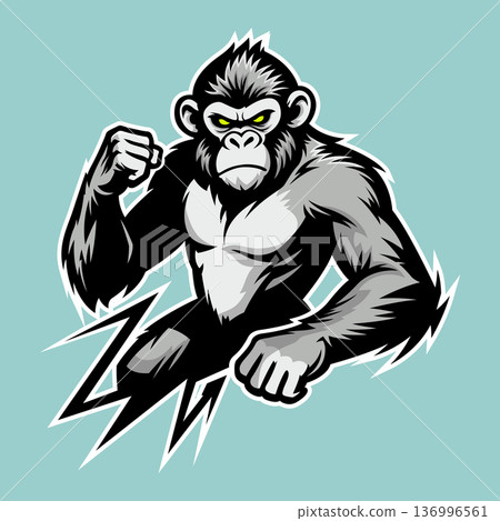 chimpanzee mascot logo vector design template simple and modern style eps 10 136996561