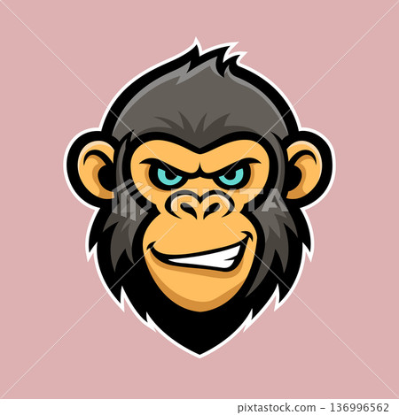 chimpanzee mascot logo vector design template simple and modern style eps 10 136996562