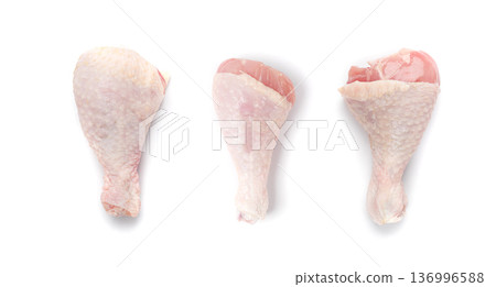 Raw Chicken Drumsticks Isolated, Uncooked Poultry Legs, Fresh Hen Meat, Fresh Chicken Drumstick 136996588
