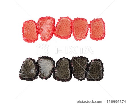 Gummy berries, chewy raspberries or jelly blackberries, gelatin candies fruit marmalade Gummy berries, chewy raspberries or jelly blackberries, gelatin candies fruit marmalade 136996874