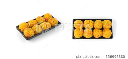 Ladoo, laddu or bundi laddoo is Indian sweet Diwali food. This is boondi ladoo balls Ladoo, laddu or bundi laddoo is Indian sweet Diwali food. This is boondi ladoo balls 136996880