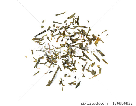 Green tea leaves macro texture Green tea leaves macro texture 136996932