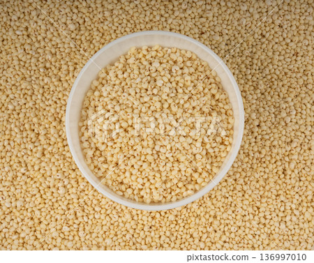 Puffed millet textured background Puffed millet textured background 136997010
