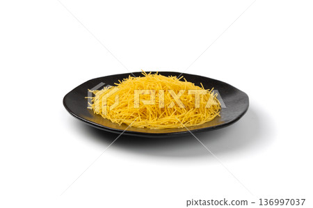 Raw vermicelli, gold soup pasta, small homemade noodles, thin macaroni 136997037