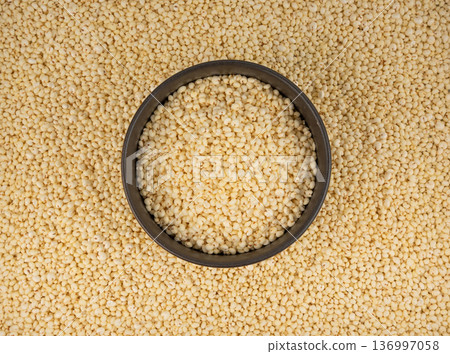 Puffed millet textured background Puffed millet textured background 136997058