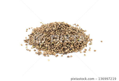 Hemp seeds, cannabis grains, marijuana kernels, oil hempseeds pile Hemp seeds, cannabis grains, marijuana kernels, oil hempseeds pile 136997219
