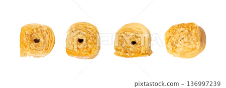 Rolled Baklava Isolated, Ramadan Dessert Roll, Eastern Sweet Pastries Rolled Baklava Isolated, Ramadan Dessert Roll, Eastern Sweet Pastries 136997239