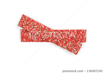 Beetroot crackers, thin rusk beet root bread, red diet multigrain crispbread, various seeds Beetroot crackers, thin rusk beet root bread, red diet multigrain crispbread, various seeds 136997240