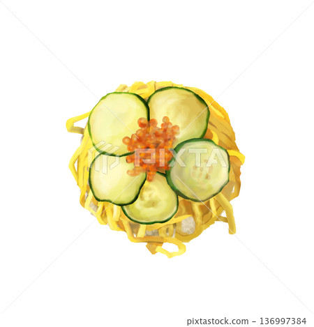 Temari sushi with egg 136997384