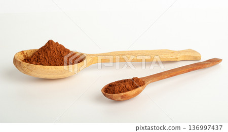 Cocoa Powder Isolated, Cacao Dust Pile, Dry Ground Cocoa Beans, Cocao Powder Pile for Chocolate Cocoa Powder Isolated, Cacao Dust Pile, Dry Ground Cocoa Beans, Cocao Powder Pile for Chocolate 136997437