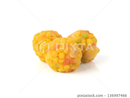 Ladoo, laddu or bundi laddoo is Indian sweet Diwali food. This is boondi ladoo balls 136997466