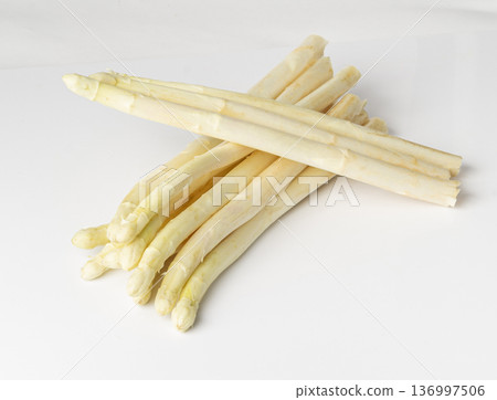 White Asparagus Isolated, Raw Garden Vegetables Bunch, Edible Sprouts of Asparagus Officinalis White Asparagus Isolated, Raw Garden Vegetables Bunch, Edible Sprouts of Asparagus Officinalis 136997506