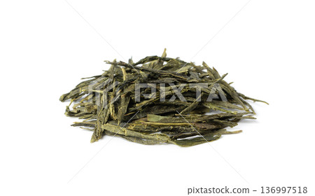 Green tea leaves macro texture Green tea leaves macro texture 136997518