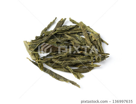 Green tea leaves macro texture Green tea leaves macro texture 136997635