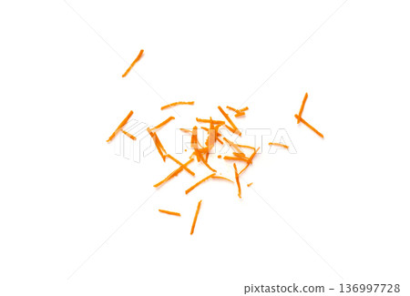 Fresh Finely Grated Carrots Isolated 136997728