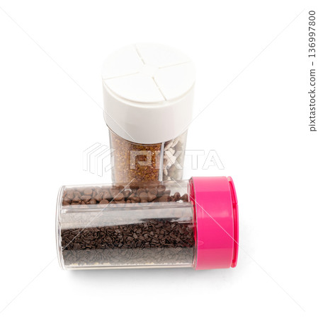 Chocolate Sprinkle Packaging Box Isolated, Candy Sprinkles Flakes, Sweet Flakes Glaze Decoration Chocolate Sprinkle Packaging Box Isolated, Candy Sprinkles Flakes, Sweet Flakes Glaze Decoration 136997800