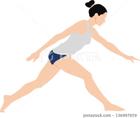 Illustration of a walking woman Illustration of a walking woman 136997859
