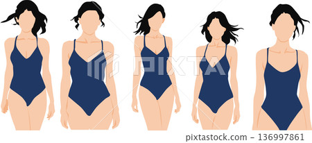 Illustration of a woman wearing a swimsuit Illustration of a woman wearing a swimsuit 136997861