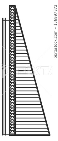 London skyscraper logo. Travel landmark line icon 136997872