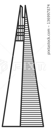 Famous skyscraper line icon. High business building 136997874