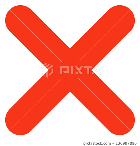 Red cross icon. Cancel symbol. Wrong sign 136997886
